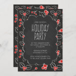 Chalkboard Holly Berries Holiday Party Invitation<br><div class="desc">Invite your friends and family to your Holiday Party with these beautiful  Chalkboard invitations featuring   a beautiful holly berries pattern and your party details written in modern font. Most of the design elements can be re-sized/moved/deleted/changed as per your choice/preference.</div>