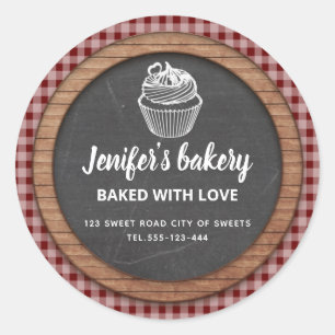 Chalkboard Homemade cupcakes and treats Classic R Round Sticker