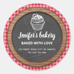 Chalkboard Homemade cupcakes and treats  Classic Round Sticker