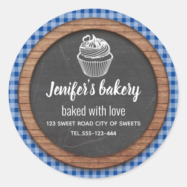 Chalkboard Homemade cupcakes and treats Classic Round Sticker (Front)