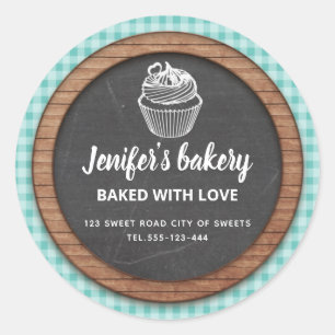 Chalkboard Homemade cupcakes and treats Classic Round Sticker