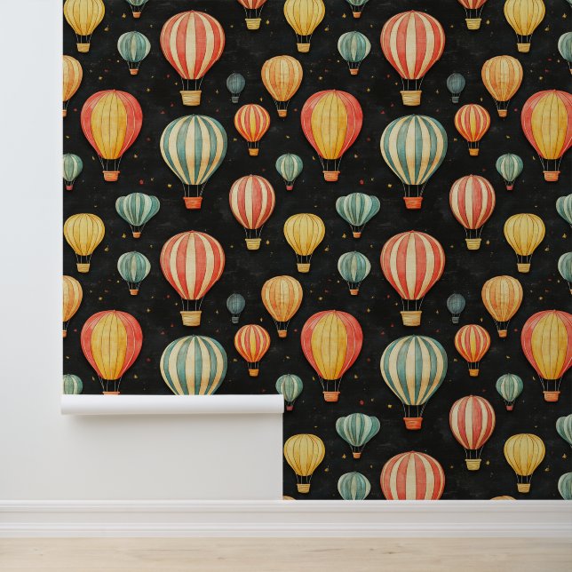 Chalkboard Hot Air Balloon Vintage Wall Drawings (Application)