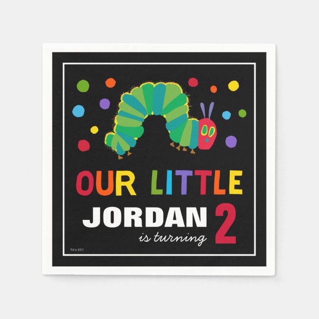 Chalkboard Hungry Caterpillar | Happy Birthday Napkin (Front)