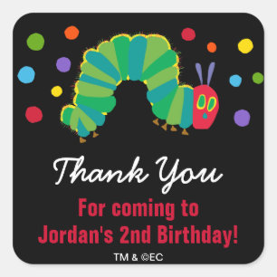 Chalkboard Hungry Caterpillar   Thank You Square Sticker