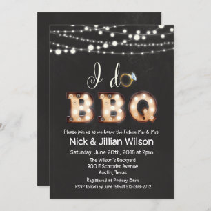 Chalkboard I DO BBQ Couples Shower Invitation
