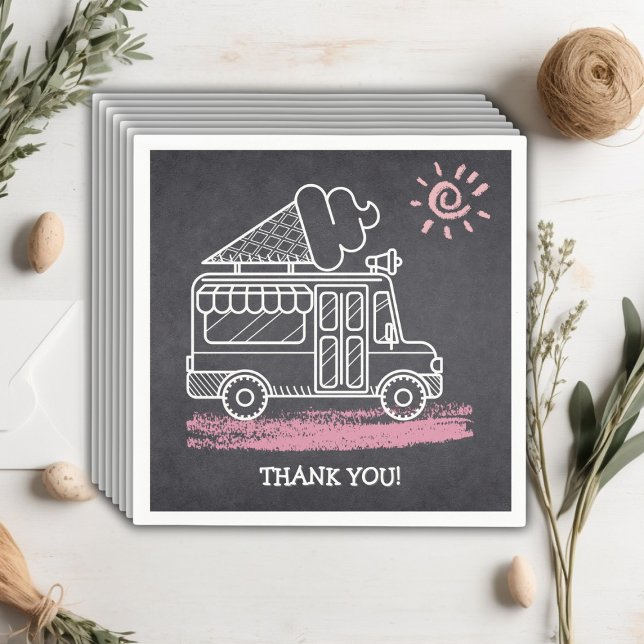 Chalkboard Ice Cream Truck Baby Shower Napkin (Creator Uploaded)