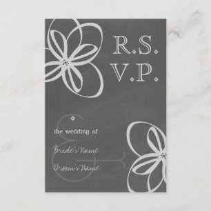 Chalkboard Inspired Floral Modern Wedding RSVP