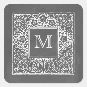 Chalkboard Inspired Monogram Sticker