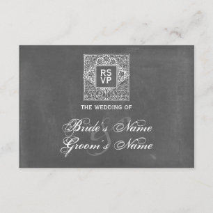 Chalkboard Inspired Wedding RSVP Card
