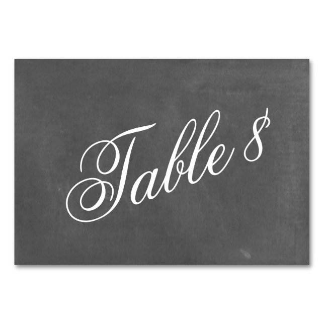 Chalkboard Inspired Wedding Table Number (Front)