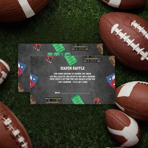 Chalkboard It's Game Time Football Baby Shower Enclosure Card
