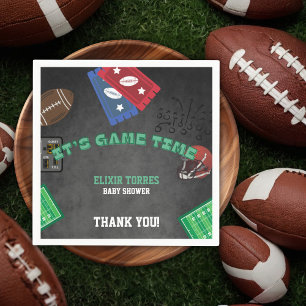 Chalkboard It's Game Time Football Baby Shower Napkin