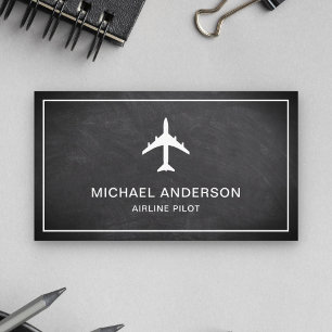 Chalkboard Jet Aircraft Aeroplane Airline Pilot Business Card