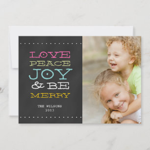 CHALKBOARD JOY   PHOTO HOLIDAY CARD