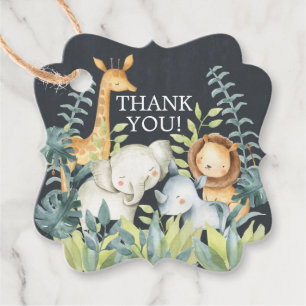 Chalkboard Jungle Baby Shower Favour Gift Tag