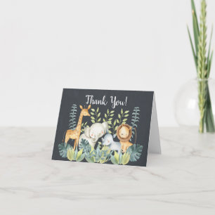 Chalkboard Jungle Baby Shower Thank You Note