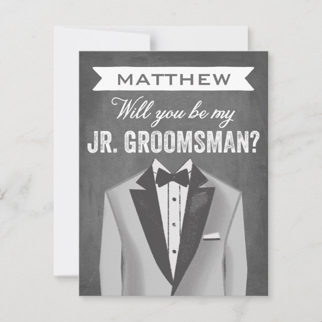Chalkboard Junior Groomsman | Groomsman Invitation (Front)