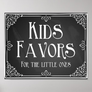 Chalkboard Kids sweet favour table Print