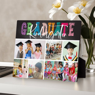 Chalkboard Kindergarten Graduate Photo Collage Plaque
