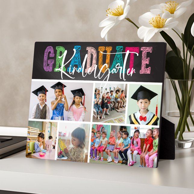 Chalkboard Kindergarten Graduate Photo Collage Plaque (Creator Uploaded)