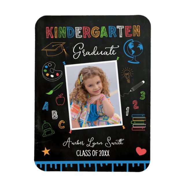 Chalkboard Kindergarten Graduation Magnet (Vertical)