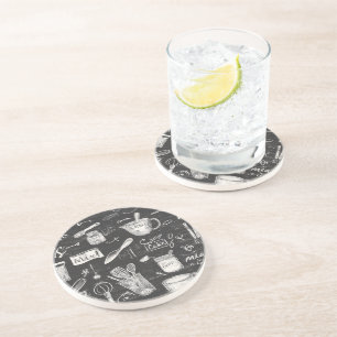 Chalkboard Kitchen Art Sandstone Coaster