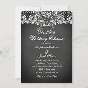 Chalkboard Lace Couples Wedding Shower Card