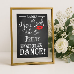 Chalkboard Ladies Bathroom poster print