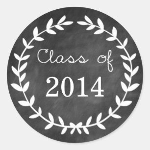 Chalkboard Laurel Graduation Envelope Seal