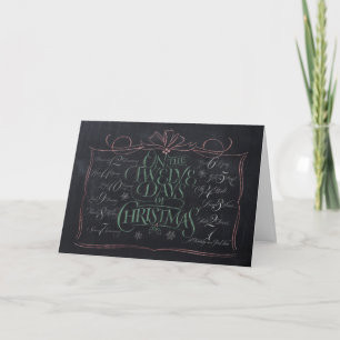Chalkboard Lettering 12 Days of Christmas Chalk Holiday Card