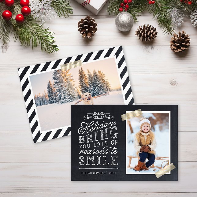 Chalkboard Lettering Holiday Photo Card (Creator Uploaded)