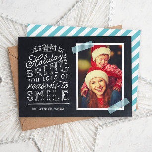 Chalkboard Lettering Holiday Photo Card