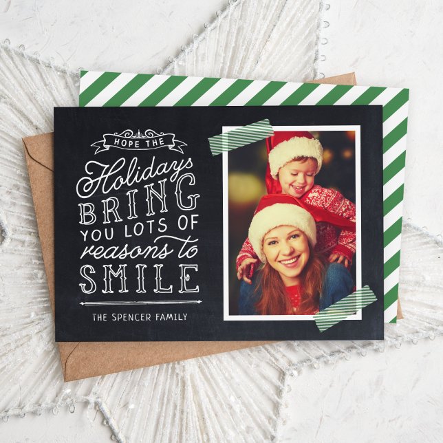 Chalkboard Lettering Holiday Photo Card (Creator Uploaded)