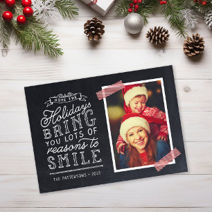 Chalkboard Lettering Holiday Photo Card