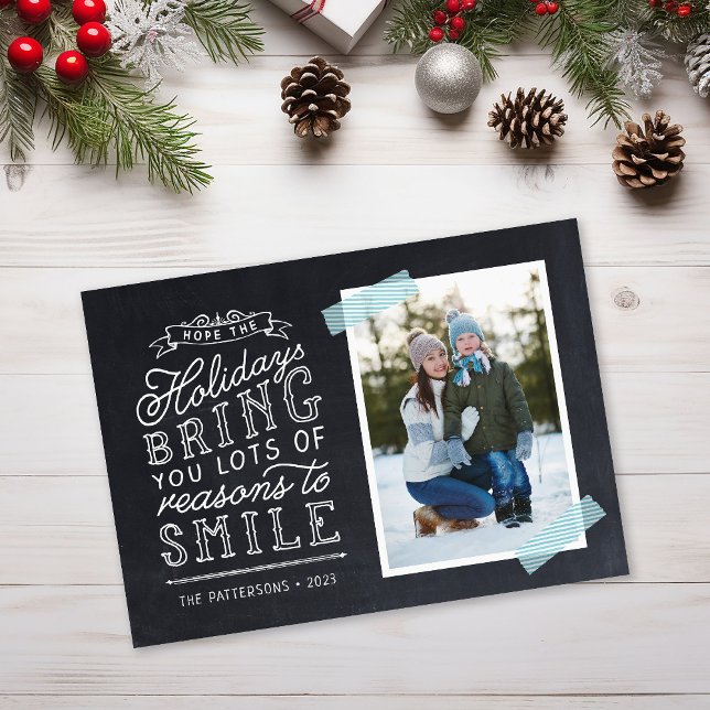 Chalkboard Lettering Holiday Photo Card (Creator Uploaded)