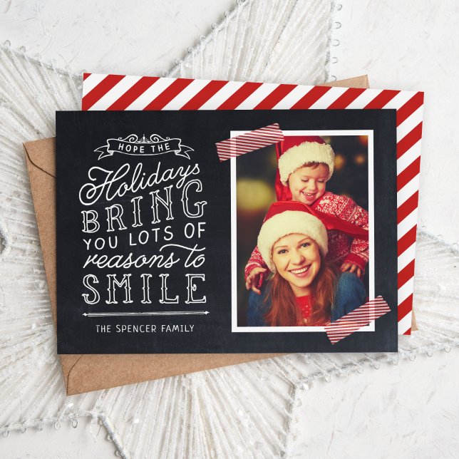Chalkboard Lettering Holiday Photo Card (Creator Uploaded)