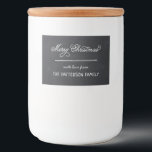 Chalkboard Lettering Personalised Christmas Gift Food Label<br><div class="desc">Custom printed holiday gift labels. This fun design features cute hand-lettered style typography on a faux chalkboard background. The text reads "Merry Christmas". Personalise it with your name or other custom text. Use the design tools to edit the text, add photos and create a unique one of a kind Christmas...</div>