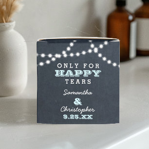 Chalkboard Lights Aqua Mini Wedding Tissue Boxes