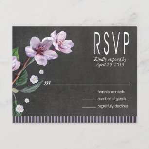 Chalkboard Lilac Watercolor Flowers RSVP