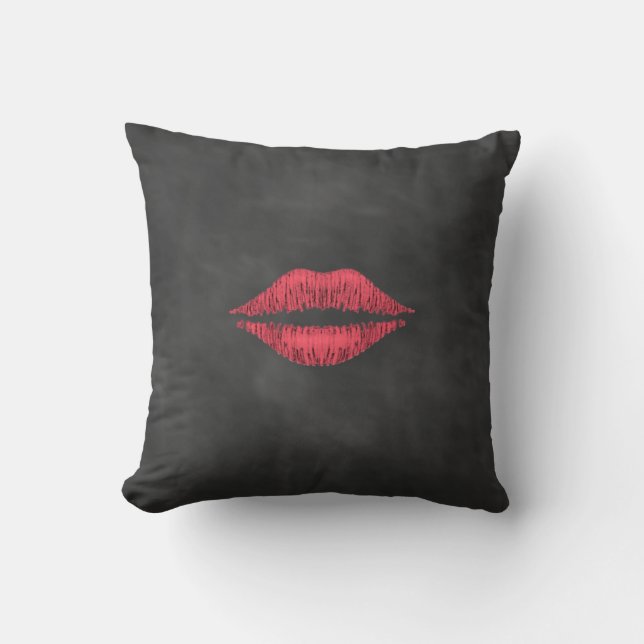 Chalkboard Lips Pillow (Front)