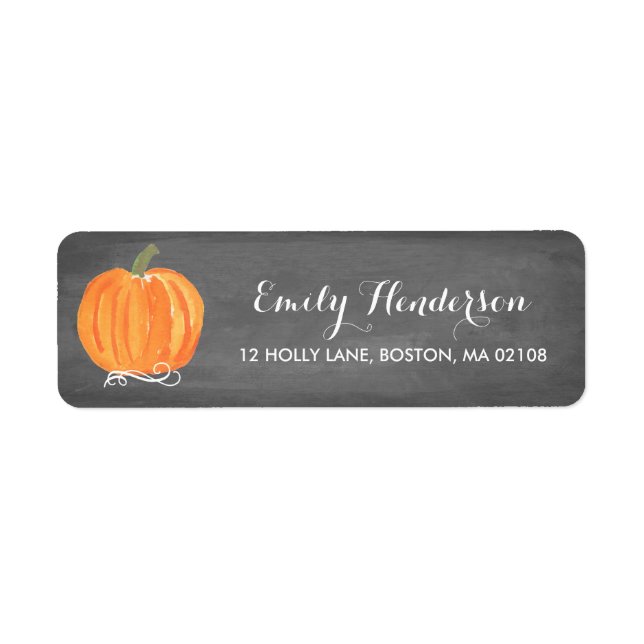 Chalkboard Little Pumpkin Address Label Return Address Label (Front)