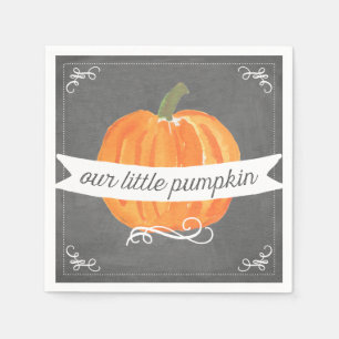 Chalkboard Little Pumpkin Birthday Napkin