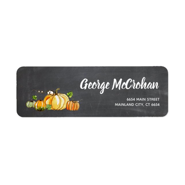 Chalkboard Little Pumpkin Halloween Return Address Label (Front)
