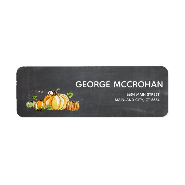 Chalkboard Little Pumpkin Halloween Return Address Label (Front)