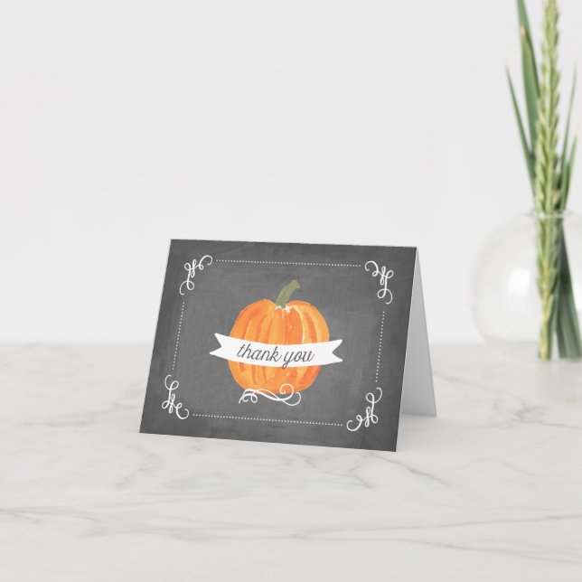 Chalkboard Little Pumpkin Thank You (Front)