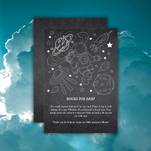 Chalkboard Little Space Explorer Baby Shower Enclosure Card