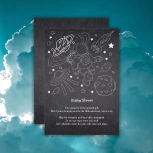 Chalkboard Little Space Explorer Baby Shower  Enclosure Card