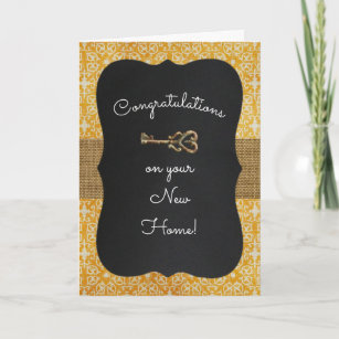 Chalkboard Lock & Key Housewarming Card
