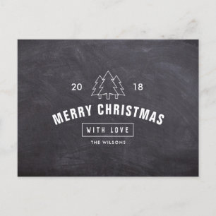 Chalkboard Logo Merry Christmas Postcard