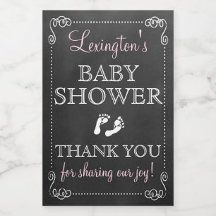 Chalkboard Look Baby Shower Thank You Guest Favour Food Label